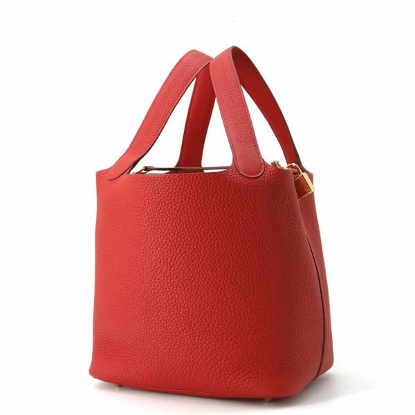 エルメス ハンドバッグ ピコタンロックMM ルージュラデュー/ゴールド金具 トリヨンクレマンス W刻印