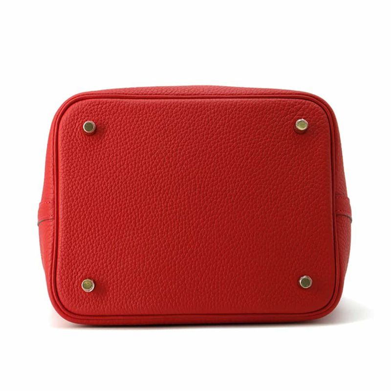 エルメス ハンドバッグ ピコタンロックMM ルージュラデュー/ゴールド金具 トリヨンクレマンス W刻印