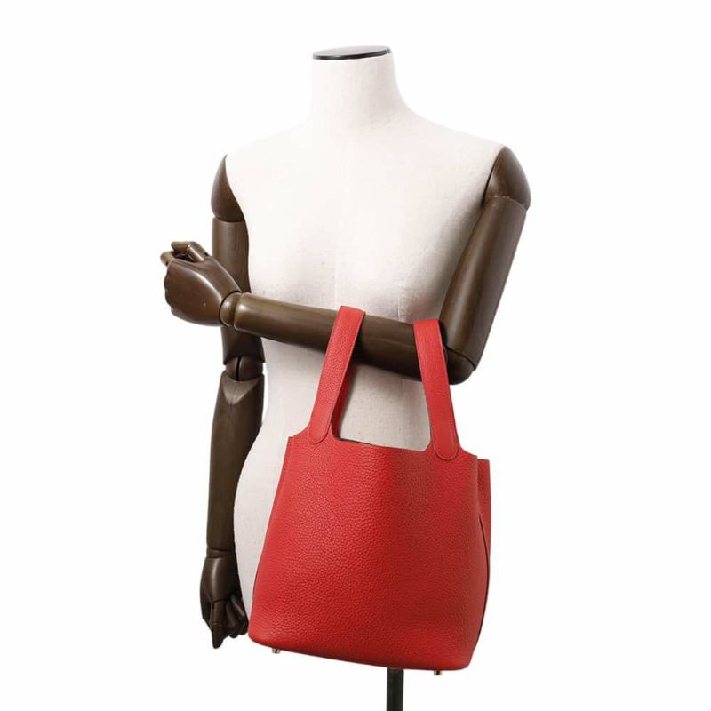 エルメス ハンドバッグ ピコタンロックMM ルージュラデュー/ゴールド金具 トリヨンクレマンス W刻印