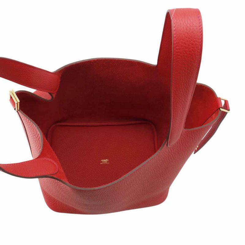 エルメス ハンドバッグ ピコタンロックMM ルージュラデュー/ゴールド金具 トリヨンクレマンス W刻印