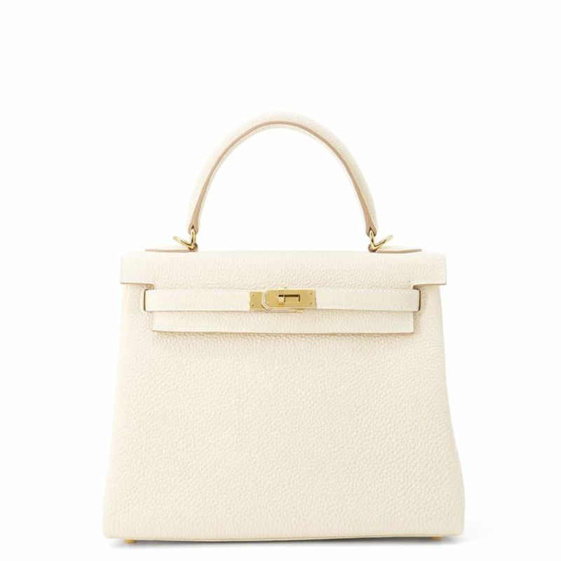 エルメス ハンドバッグ ケリー25 内縫い クレ/ゴールド金具 トゴ W刻印 2wayショルダー