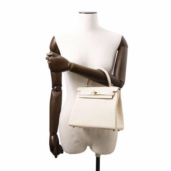 エルメス ハンドバッグ ケリー25 内縫い クレ/ゴールド金具 トゴ W刻印 2wayショルダー