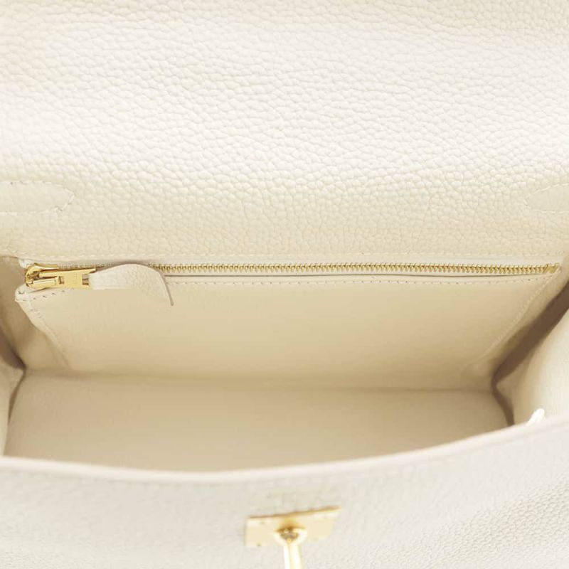 エルメス ハンドバッグ ケリー25 内縫い クレ/ゴールド金具 トゴ W刻印 2wayショルダー