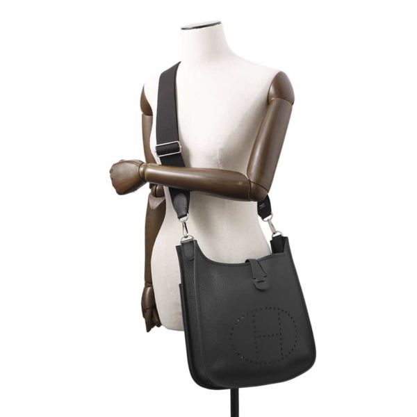 エルメス ショルダーバッグ エブリン3 PM ブラック/シルバー金具 トリヨンクレマンス W刻印 黒