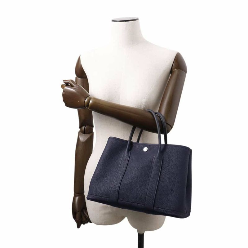 エルメス トートバッグ ガーデンパーティTPM ブルーインディゴ/シルバー金具 ネゴンダ W刻印