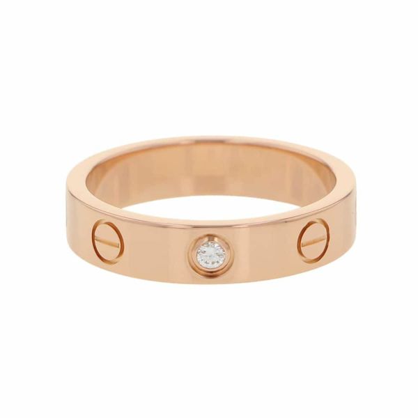カルティエ リング LOVE リング SM ダイヤモンド 1P 0.02ct K18PG サイズ49 B4050700 ウェディングリング ジュエリー