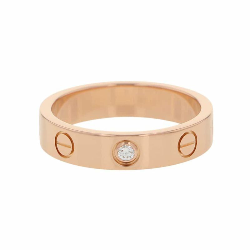 カルティエ リング LOVE リング SM ダイヤモンド 1P 0.02ct K18PG サイズ49 B4050700 ウェディングリング ジュエリー
