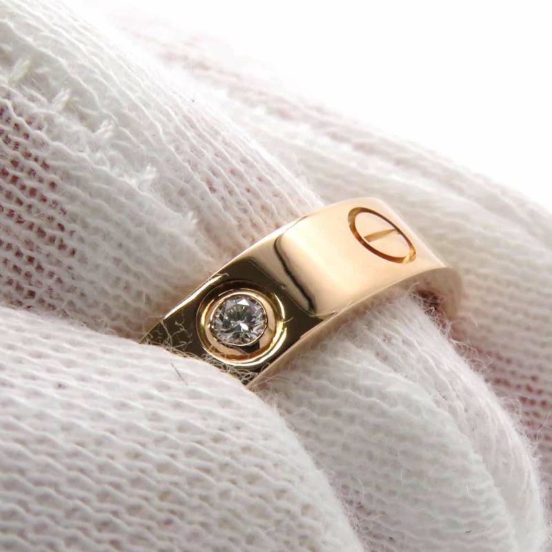 カルティエ リング LOVE リング SM ダイヤモンド 1P 0.02ct K18PG サイズ49 B4050700 ウェディングリング ジュエリー