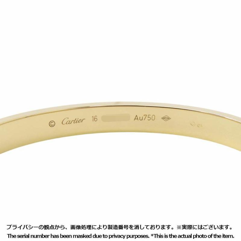 カルティエ ブレスレット ラブブレス クラシック K18YGイエローゴールド サイズ16 B6067516 LOVEブレスレット バングル