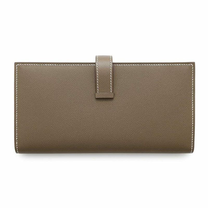 エルメス 長財布 ベアンスフレ エトゥープ/ゴールド金具 ヴォーマダム W刻印 HERMES 財布
