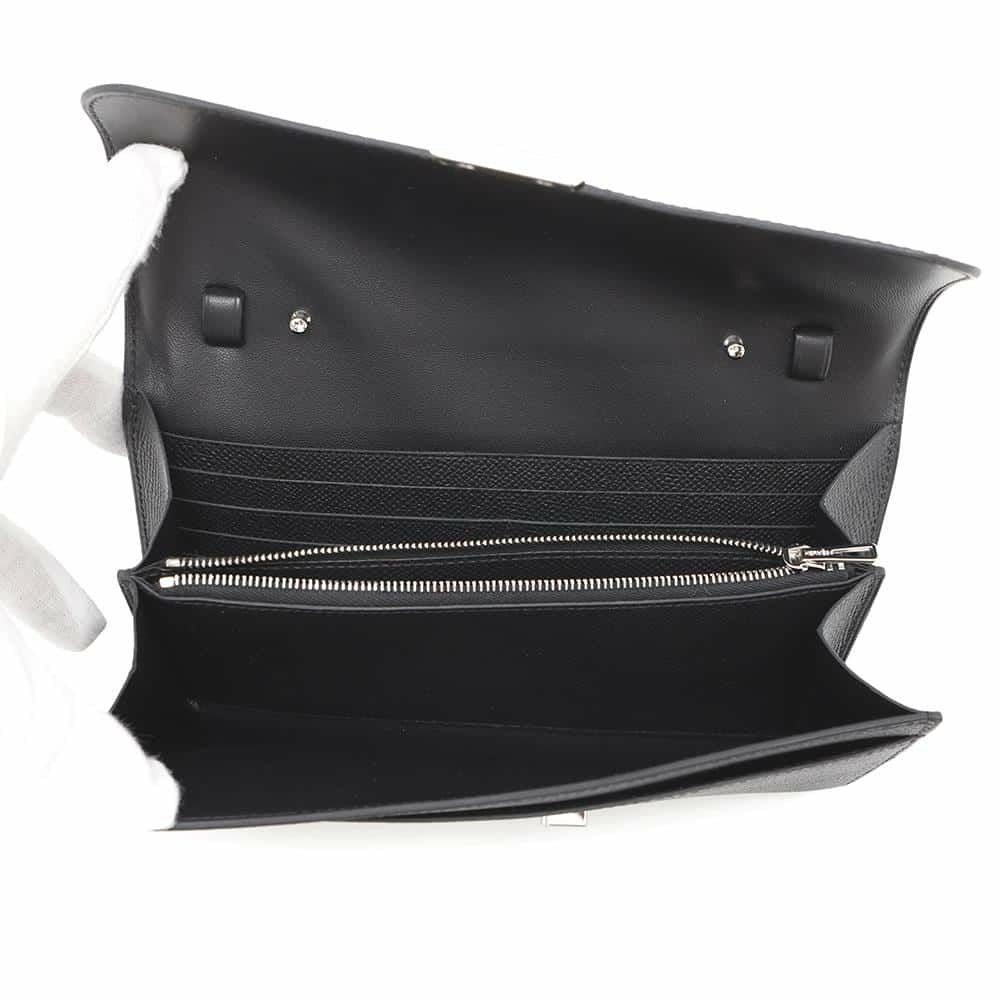 エルメス 長財布 コンスタンス トゥーゴー ロング ブラック/シルバー  
