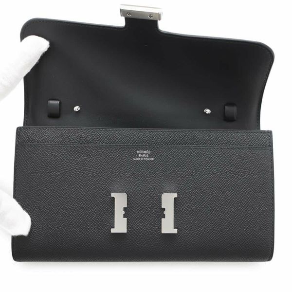エルメス 長財布 コンスタンス トゥーゴー ロング ブラック/シルバー金具 エプソン K刻印 HERMES 黒