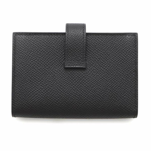 エルメス カードケース ベアン ミニ ブラック/ゴールド金具 エプソン W刻印 HERMES 名刺入れ 黒