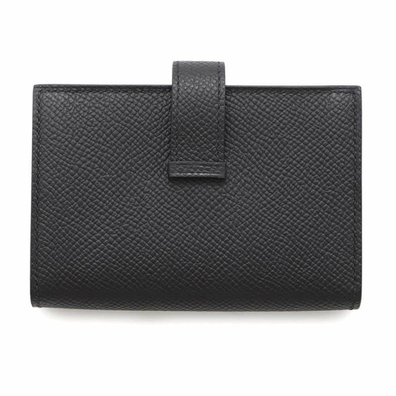 エルメス カードケース ベアン ミニ ブラック/ゴールド金具 エプソン W刻印 HERMES 名刺入れ 黒