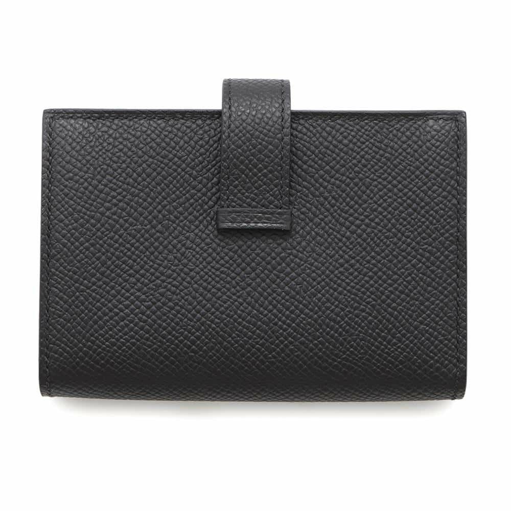 エルメス カードケース ベアン ミニ ブラック/ゴールド金具 エプソン W刻印 HERMES 名刺入れ 黒