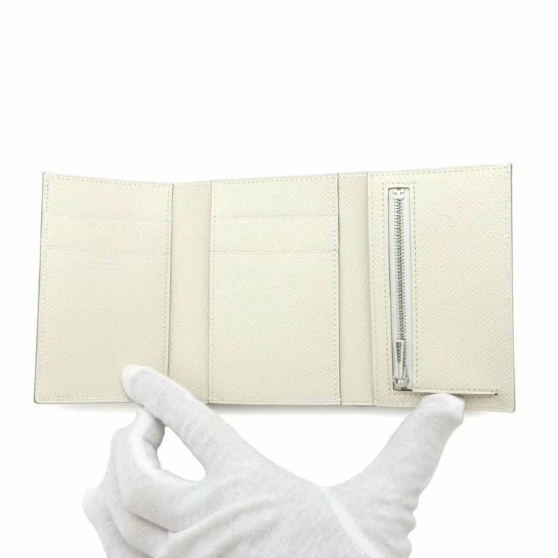 エルメス 三つ折り財布 ベアン コンビネ クレ/シルバー金具 エプソン W刻印 HERMES 財布