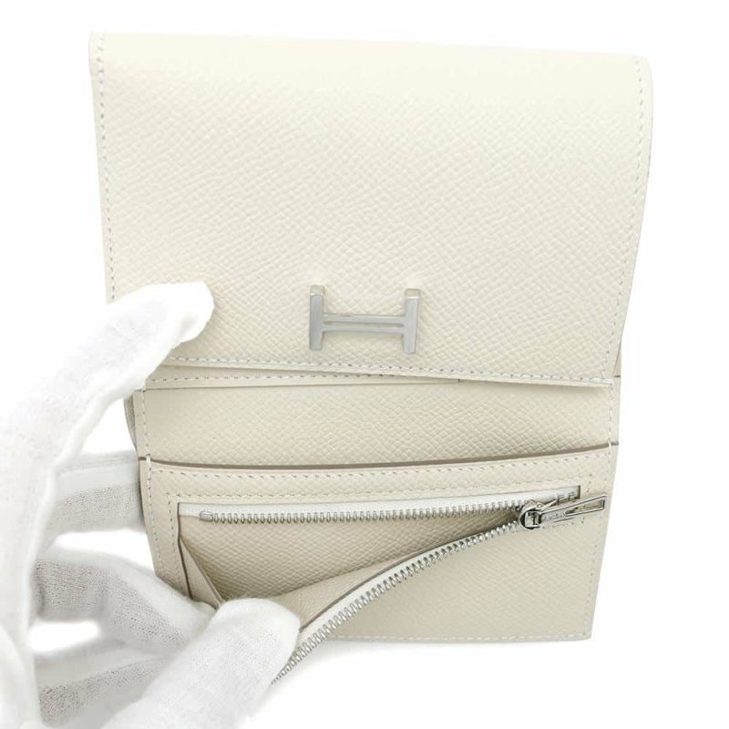 エルメス 三つ折り財布 ベアン コンビネ クレ/シルバー金具 エプソン W刻印 HERMES 財布
