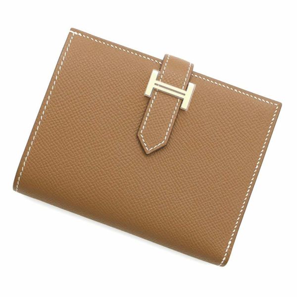 エルメス 二つ折り財布 ベアンコンパクト ゴールド/ゴールド金具 エルメス 二つ折り財布 ベアンコンパクト ゴールド/ゴールド金具