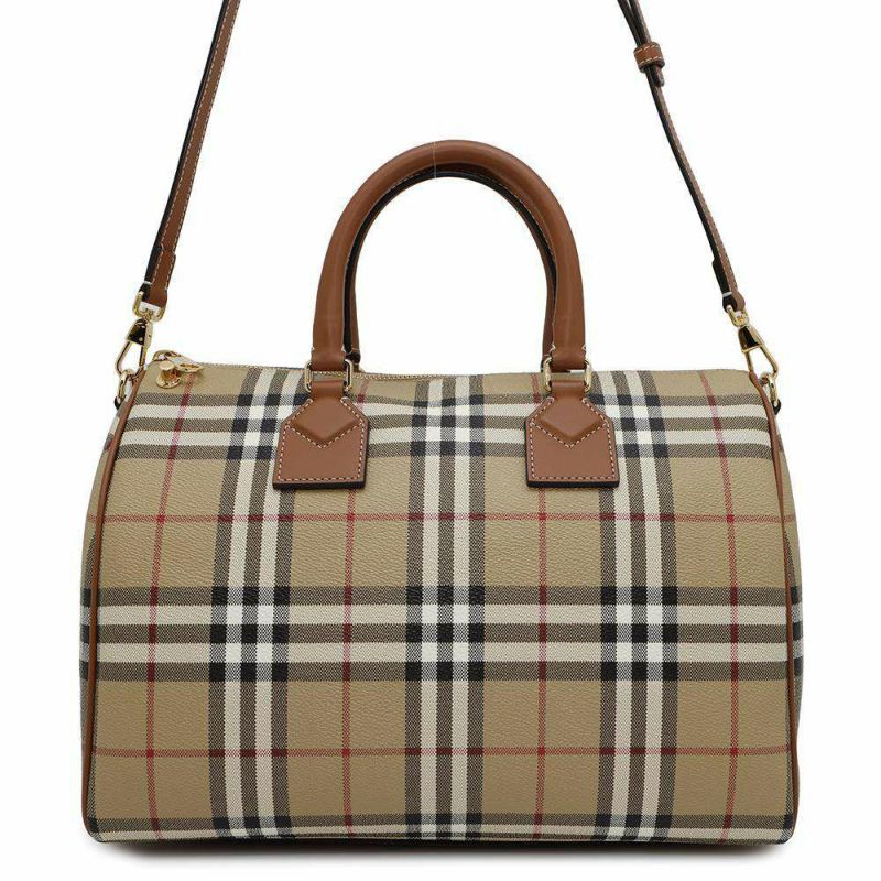 バーバリー ハンドバッグ チェック ミディアム 8071355 BURBERRY ボウリングバッグ 2wayショルダーバッグ