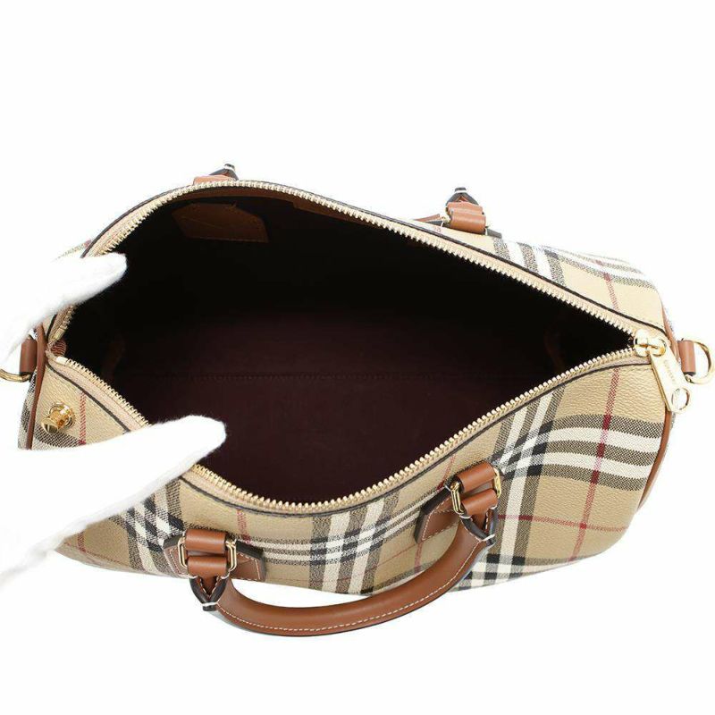 バーバリー ハンドバッグ チェック ミディアム 8071355 BURBERRY ボウリングバッグ 2wayショルダーバッグ