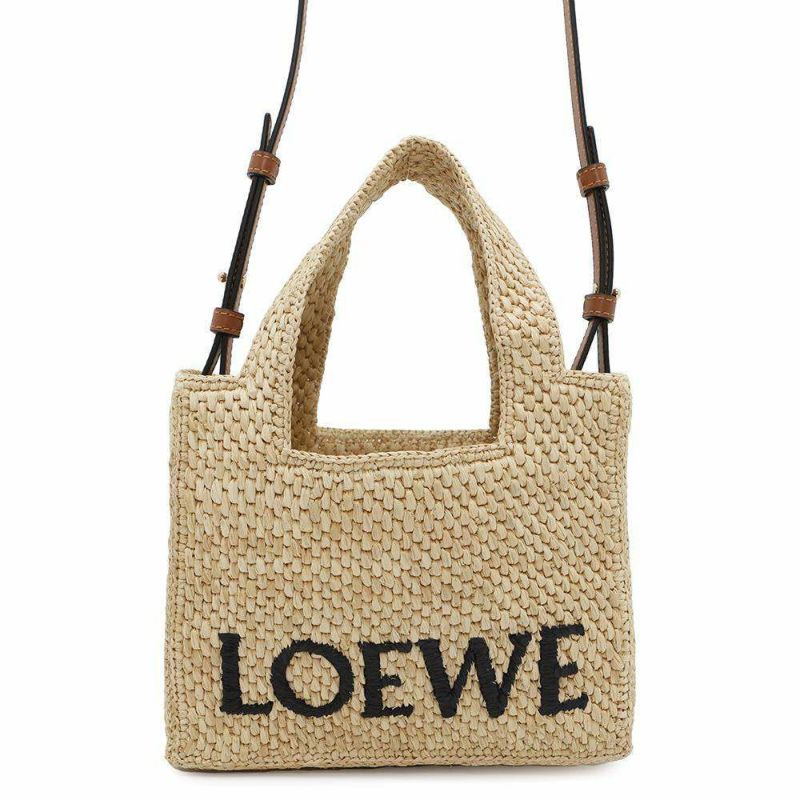 ロエベ ハンドバッグ フォント トート ミニ ラフィア A685V46X01 LOEWE 2wayショルダーバッグ かごバッグ