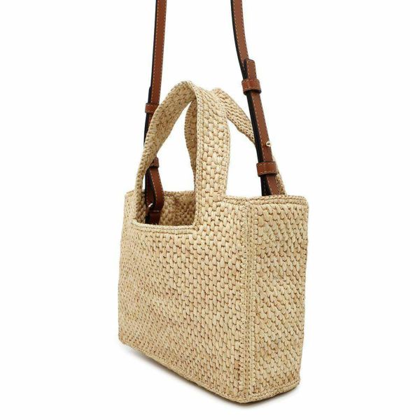 ロエベ ハンドバッグ フォント トート ミニ ラフィア A685V46X01 LOEWE 2wayショルダーバッグ かごバッグ