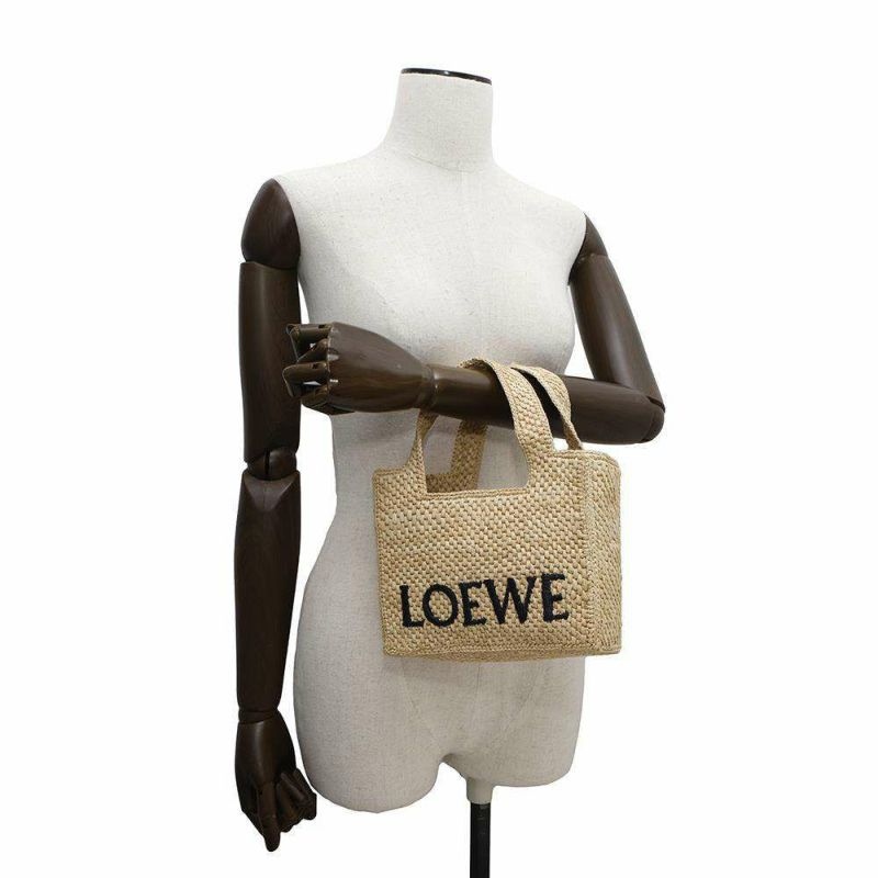ロエベ ハンドバッグ フォント トート ミニ ラフィア A685V46X01 LOEWE 2wayショルダーバッグ かごバッグ