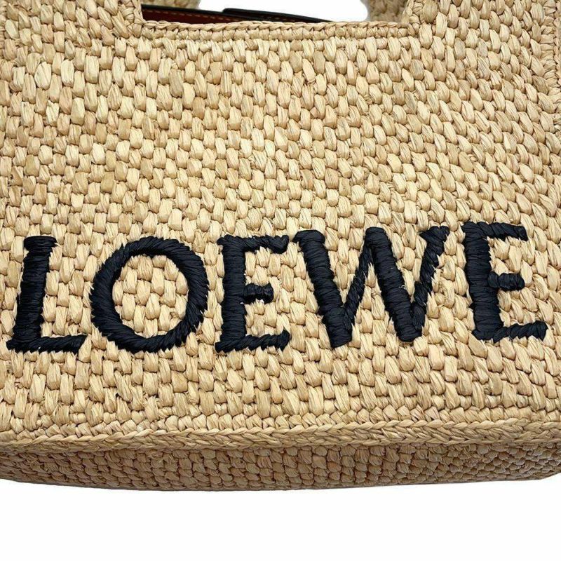 ロエベ ハンドバッグ フォント トート ミニ ラフィア A685V46X01 LOEWE 2wayショルダーバッグ かごバッグ