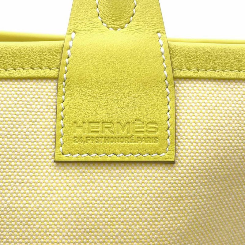 エルメス スティープル25 シトロン/ライム/シルバー金具 トワルアッシュ/スイフト B刻印