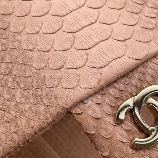 シャネル チェーンショルダーバッグ ココマーク パイソン CHANEL バッグ 2wayクラッチバッグ