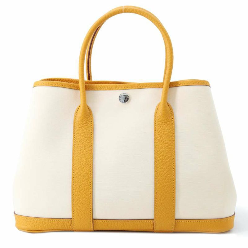 エルメス トートバッグ ガーデンパーティTPM ジョーヌアンブル/バニラ/シルバー金具 ネゴンダ/トワルオフィシェ C刻印