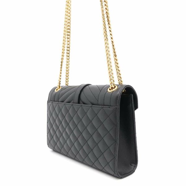 サンローランパリ チェーンショルダーバッグ エンヴェロップ ミディアム カーフレザー 600185 2way 黒