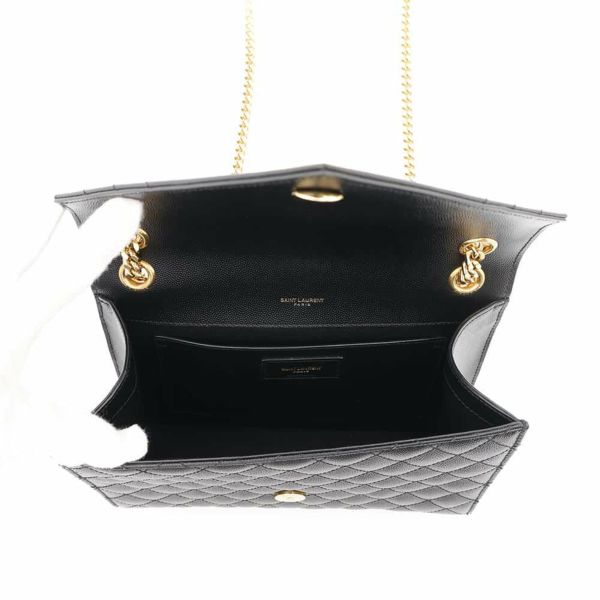 サンローランパリ チェーンショルダーバッグ エンヴェロップ ミディアム カーフレザー 600185 2way 黒