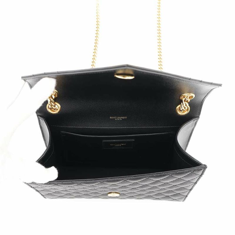 サンローランパリ チェーンショルダーバッグ エンヴェロップ ミディアム カーフレザー 600185 2way 黒
