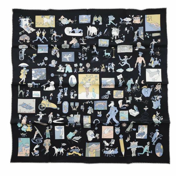 エルメス スカーフ カレ70 カレ・リブレ Libre scarf HERMES シルク 黒 2025春夏