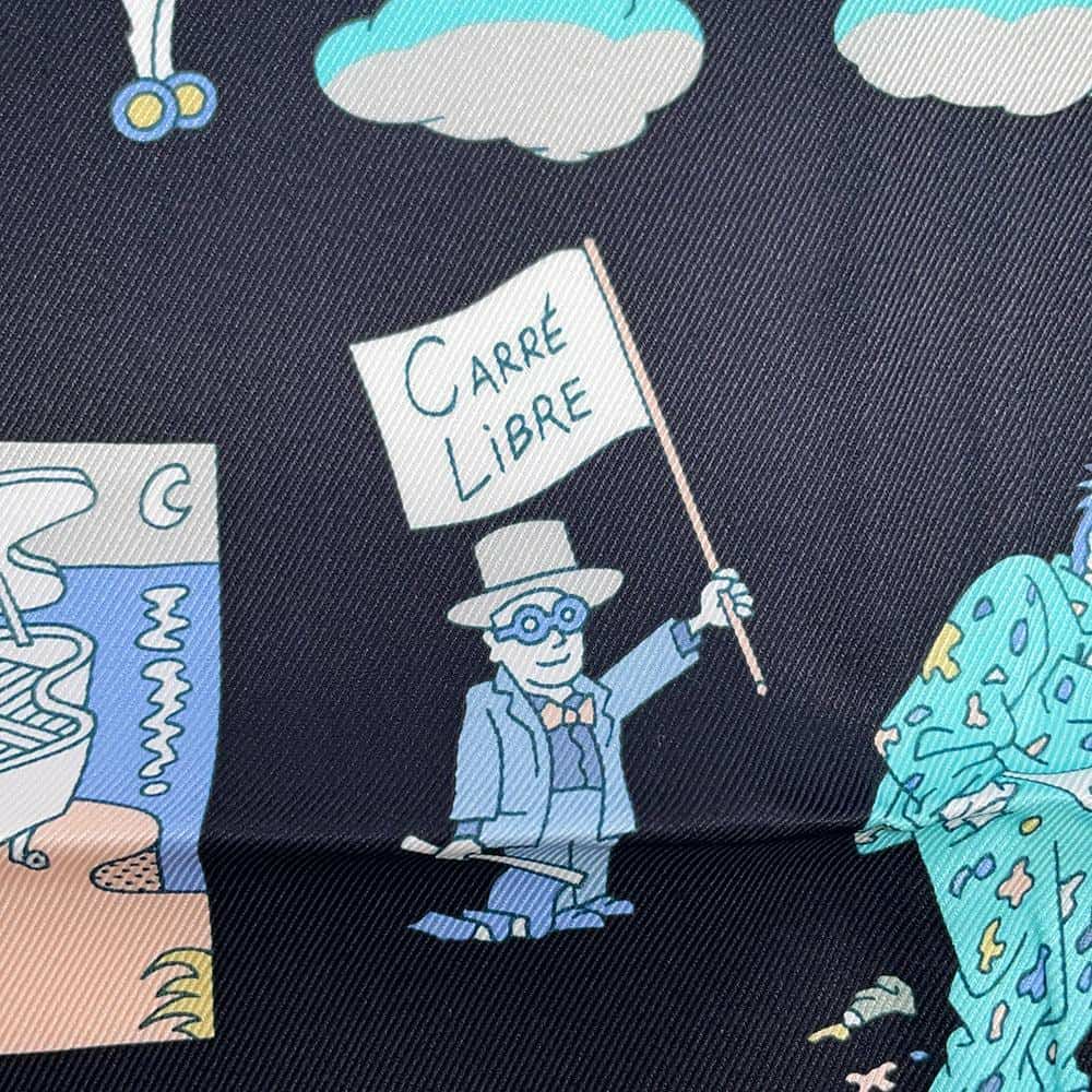 エルメス スカーフ カレ70 カレ・リブレ Libre scarf HERMES シルク 黒 2025春夏