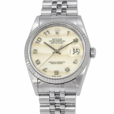 国内正規品 ROLEX ロレックス デイトジャスト ホワイト文字盤 針3点セット 16233NR ホワイトシェル ROLEX（ロレックス）デイトジャスト