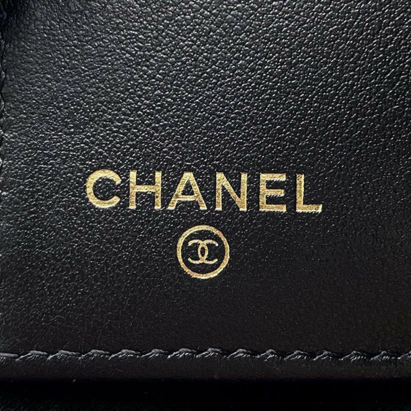 シャネル 三つ折り財布 マトラッセ ココマーク スモール フラップ ウォレット キャビアスキン AP3518 CHANEL 黒