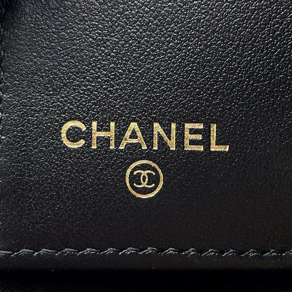 シャネル 三つ折り財布 マトラッセ ココマーク スモール フラップ ウォレット キャビアスキン AP3518 CHANEL 黒