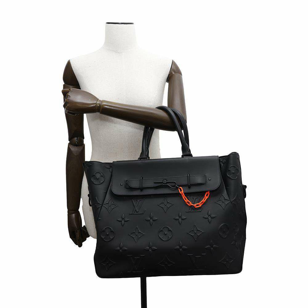 ルイヴィトン トートバッグ モノグラム・シール スティーマー・トート M58710 2wayショルダー ブラック 黒