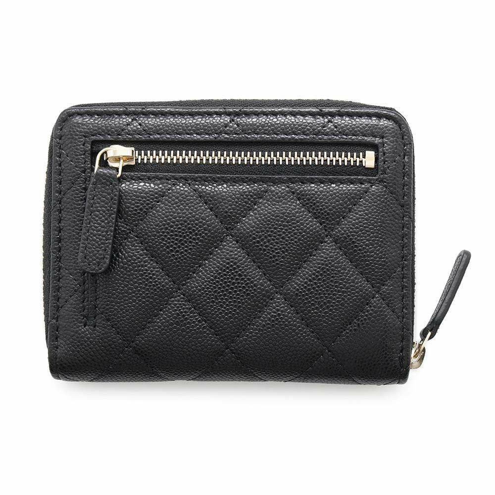 シャネル 二つ折り財布 マトラッセ スモールウォレット ココマーク キャビアスキン AP4652 CHANEL 財布 黒