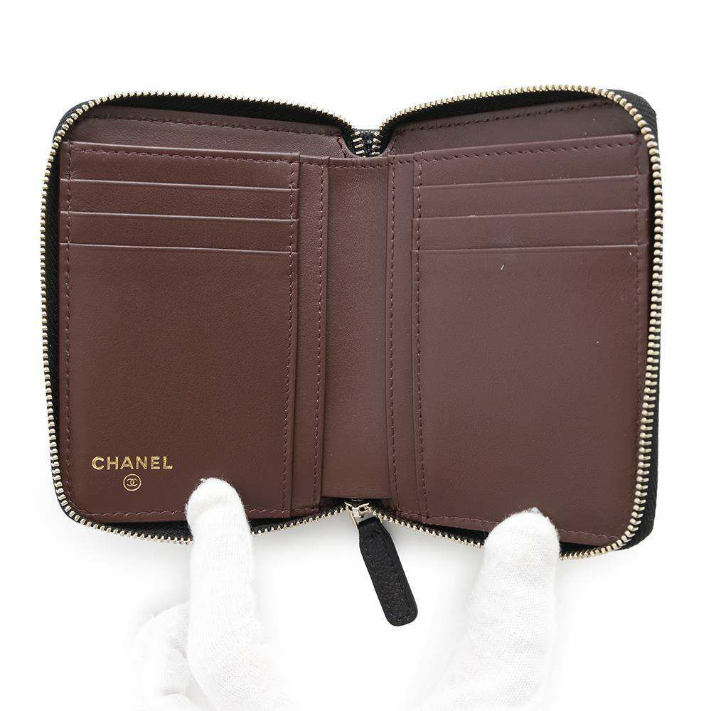 シャネル 二つ折り財布 マトラッセ スモールウォレット ココマーク キャビアスキン AP4652 CHANEL 財布 黒