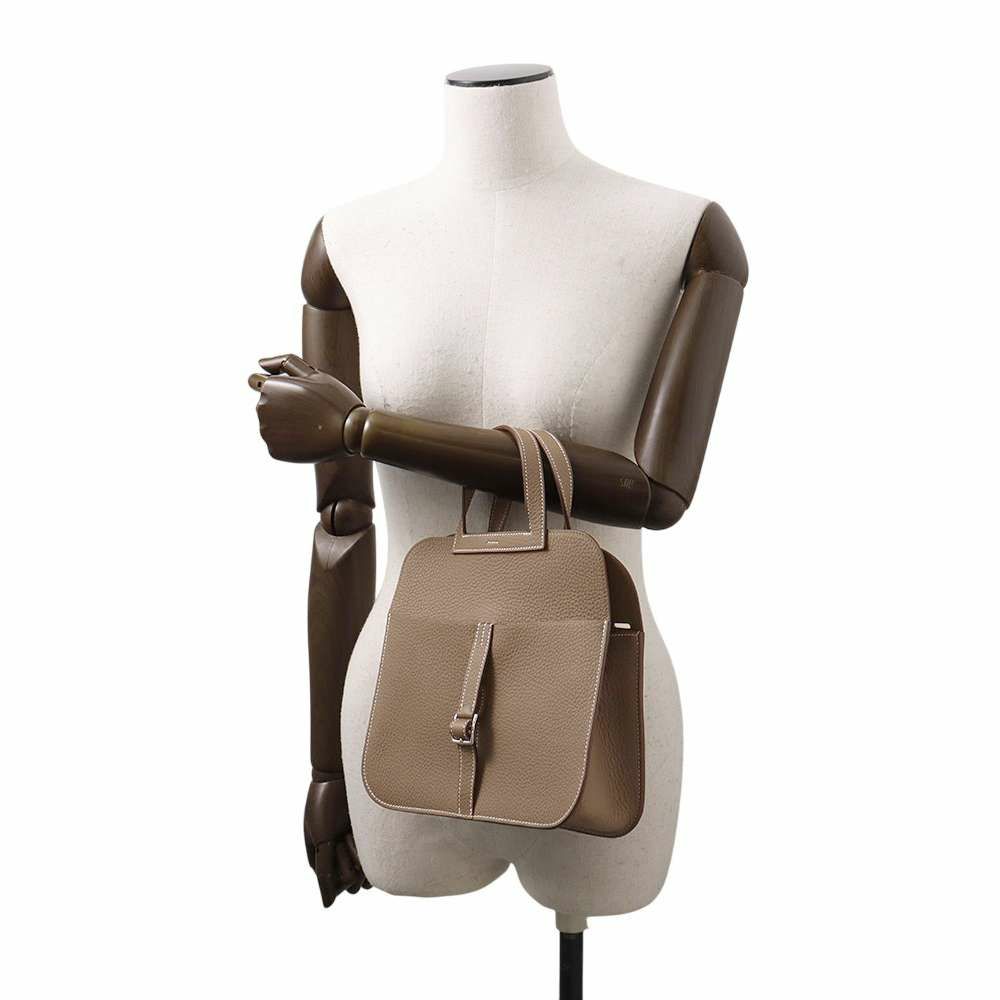 エルメス ハンドバッグ アルザン25 エトゥープ/シルバー金具 トリヨクレマンス K刻印 2wayショルダー