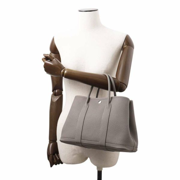 エルメス トートバッグ ガーデンパーティTPM グリメイヤー/シルバー金具 ネゴンダ W刻印 HERMES Garden Party
