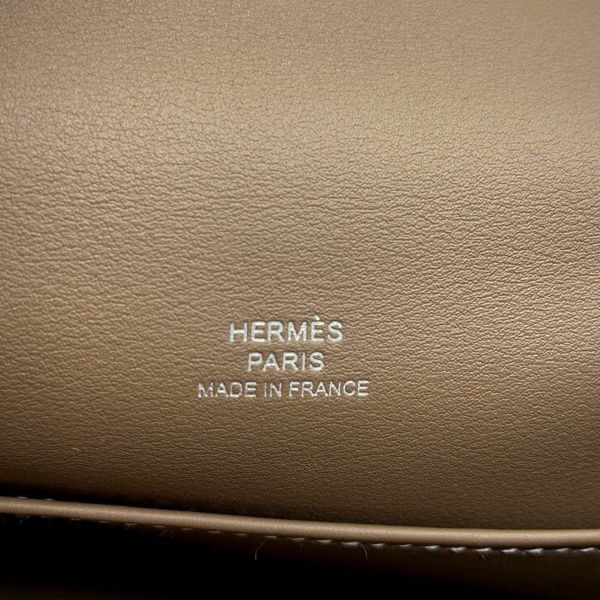 エルメス ハンドバッグ ポシェットケリー エトゥープ/シルバー金具 スイフト W刻印