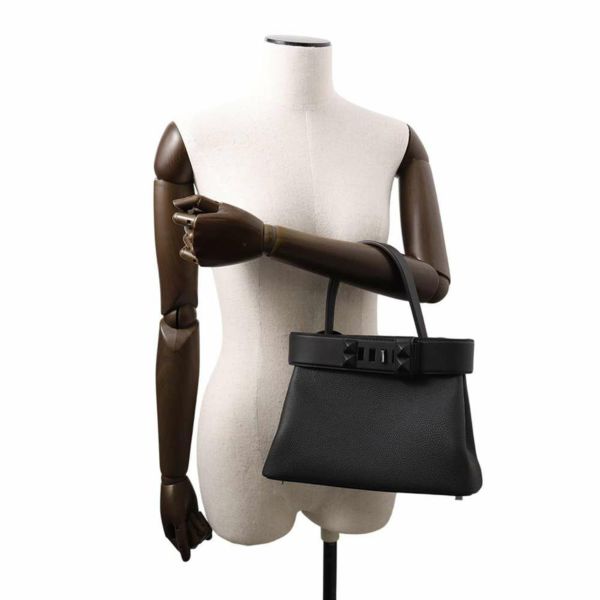 エルメス トートバッグ インザループ 18 ブラック/ゴールド金具 W刻印 黒 エルメス ハンドバッグ メドール ブラック/モノクローム金具