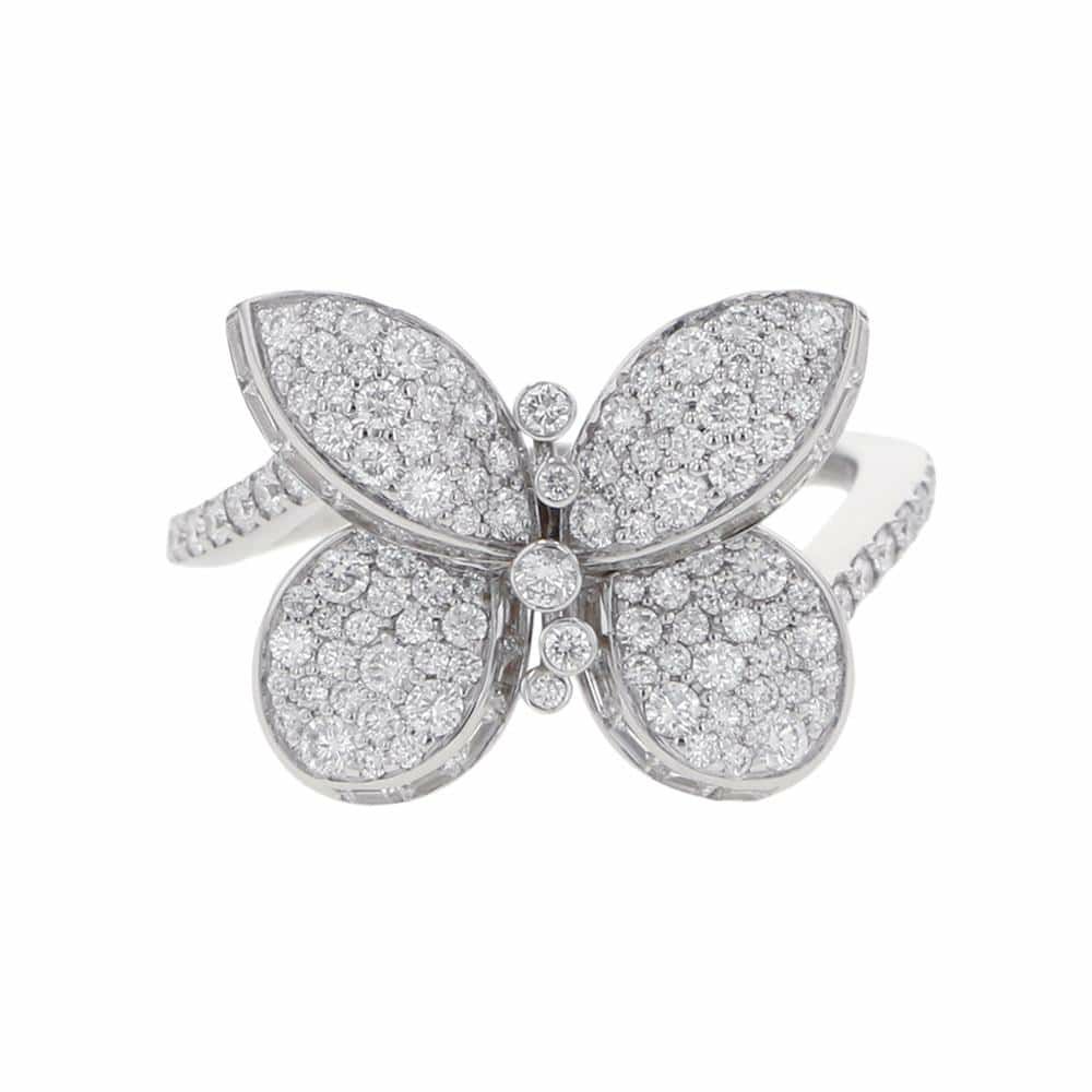 グラフ リング ベビー プリンセス バタフライ リング ダイヤモンド K18WG リングサイズ約8号 GRAFF ジュエリー