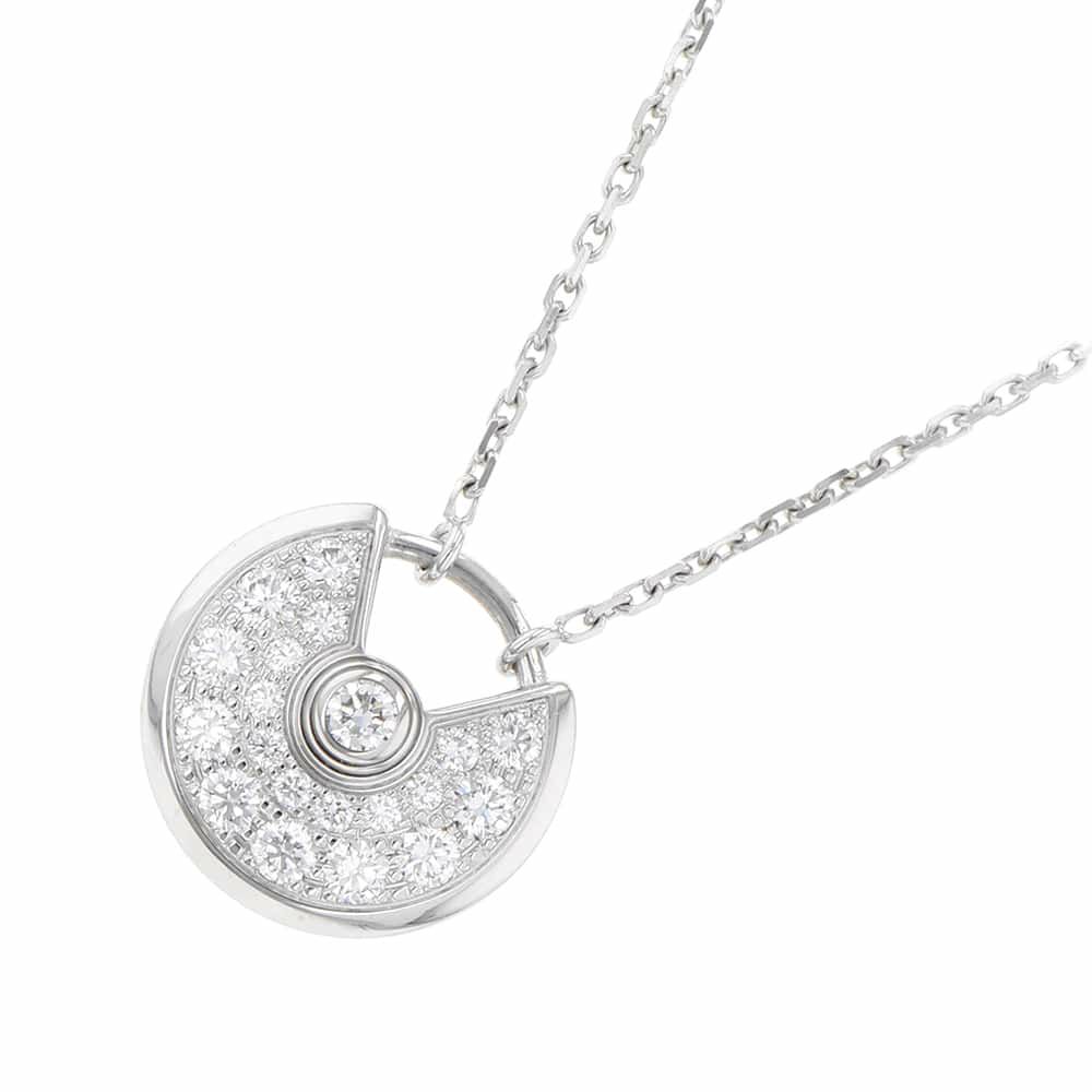 カルティエ ネックレス アミュレット ドゥ カルティエ ネックレス XS パヴェダイヤモンド K18WG B3047300 Cartier ジュエリー