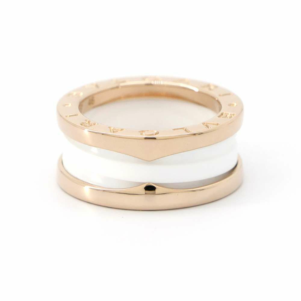 ブルガリ リング ビーゼロワン B-zero1 2バンド K18PGピンクゴールド ホワイトセラミック サイズ46 347007 BVLGARI 指輪
