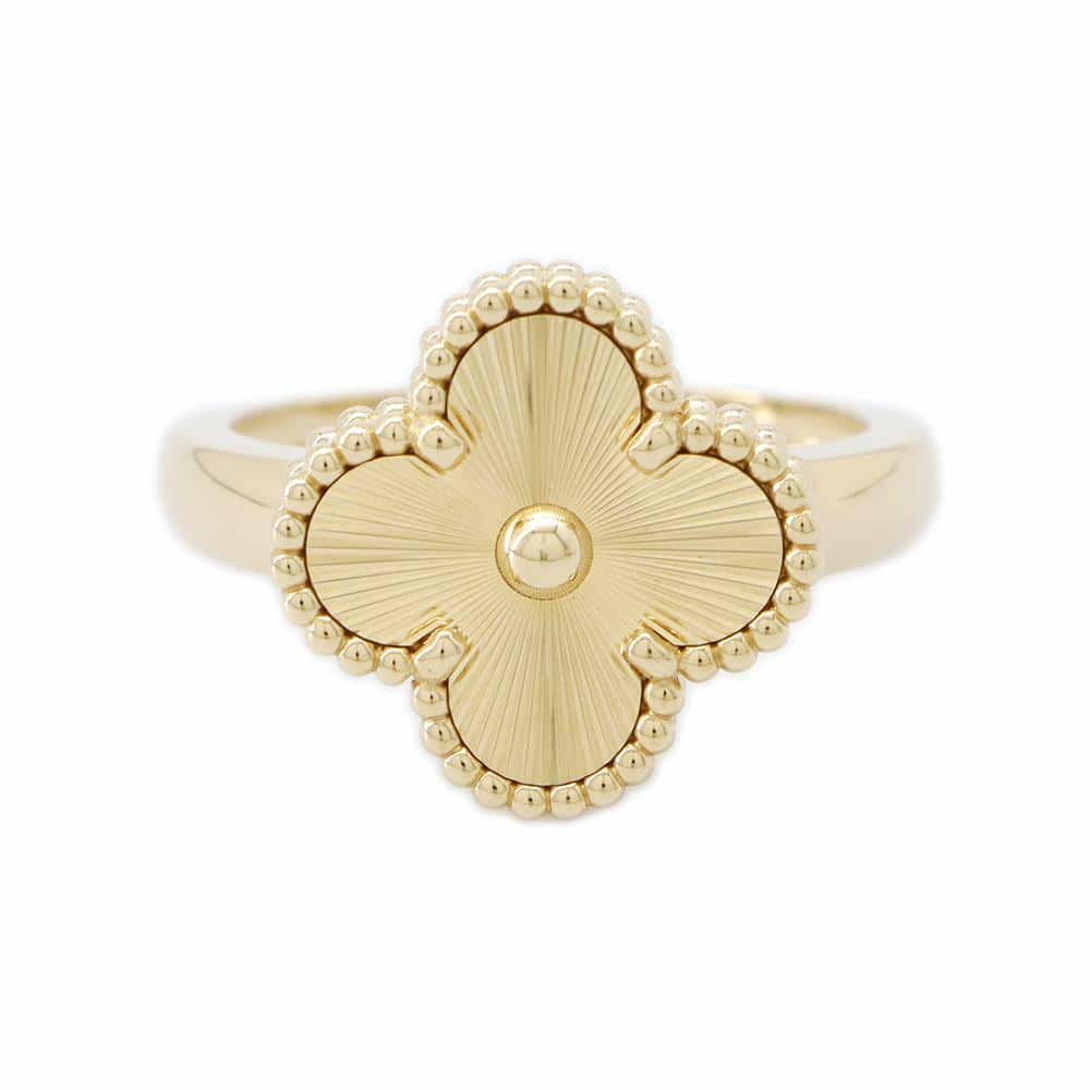 ヴァンクリーフ&アーペル リング ヴィンテージ アルハンブラ リング ギヨシェ K18YG リングサイズ52 VCARP61355/VCARP61300 指輪